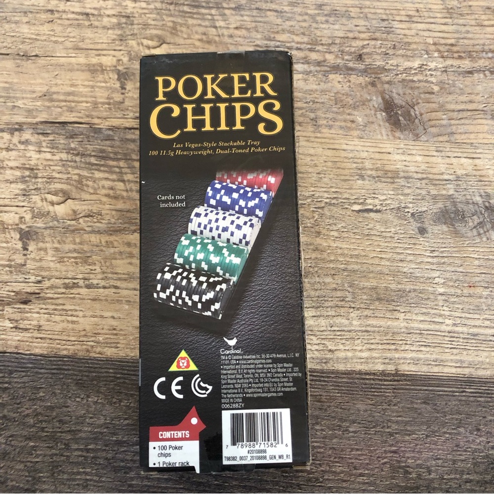 Professional poker chips  100 dual-toned poker chips.  Never opened